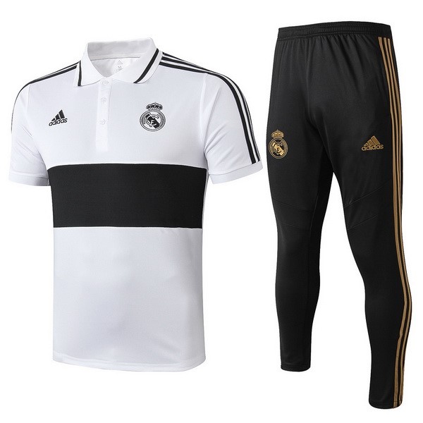 Polo Real Madrid Conjunto Completo 2019/20 Blanco Negro